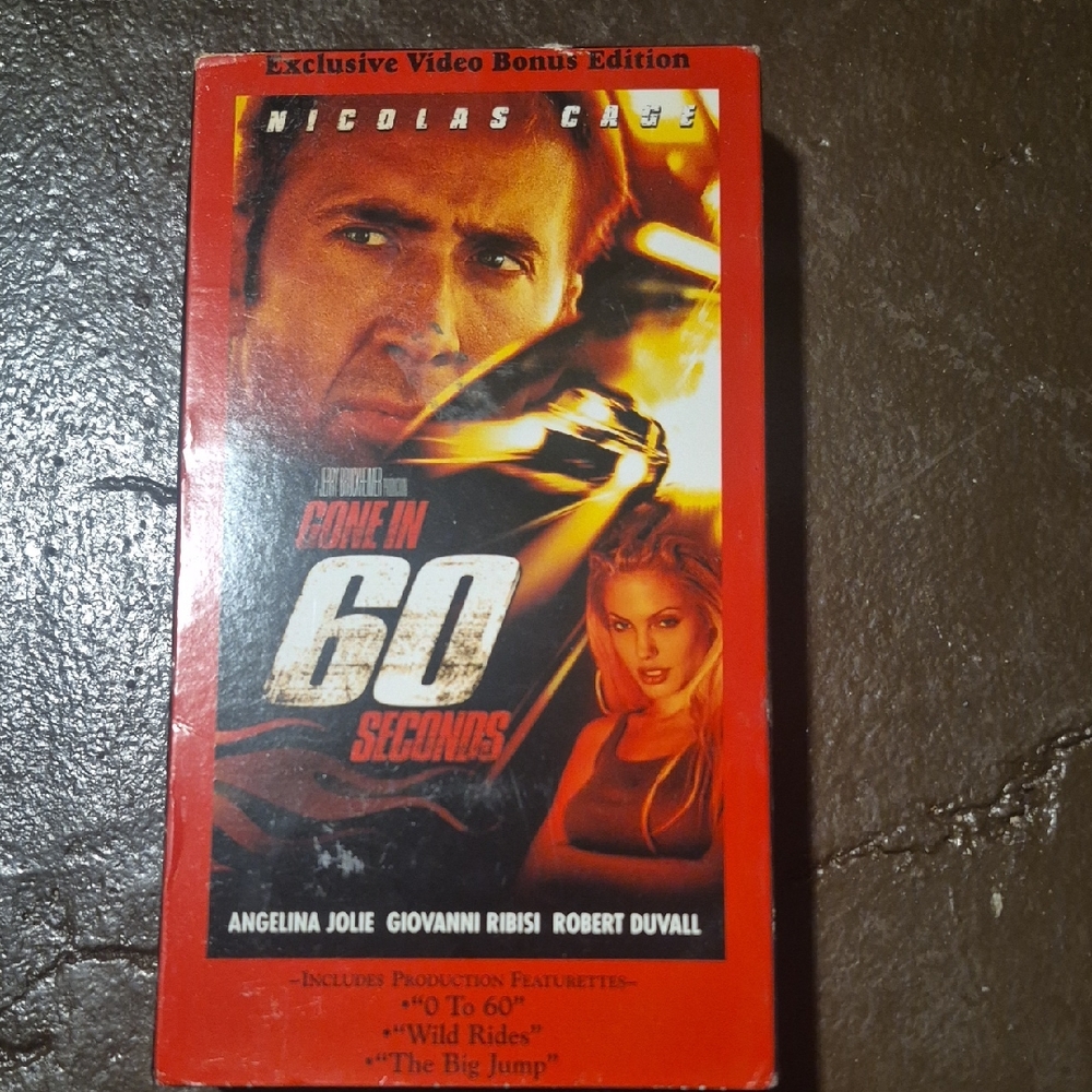 Gone in 60 Seconds VHS Tape - Red Cover